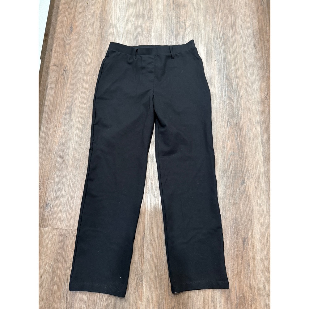 Quince Womens Ultra-Stretch Ponte Straight Leg Pants Black Large 29 Inseam